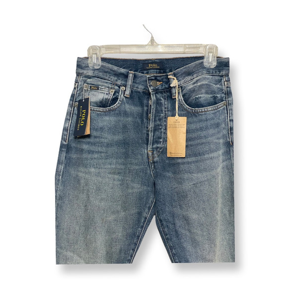 Polo Ralph Lauren Skinny Jeans High Waisted Slim Fit Beaded Slits Blue W 26 NWT - Picture 3 of 11